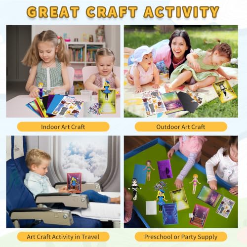 VKPI Fashion Dress Ups, Paper Art Crafts for Girls, Foam Paper Felt Fashion Activities for Kids Ages 5+ Toddler, Preschool Projects Toy Creative Gift Kit for Birthday - color: Dress Ups