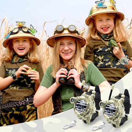 Kids Walkie Talkie Watch, Rechargeable Spy Army Toys for Boys Ages 8-13 - color: Camo
