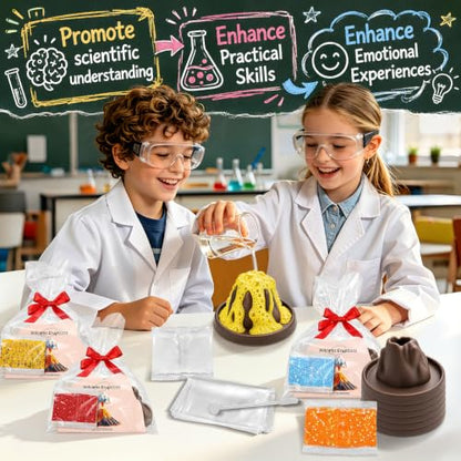 24Pcs Volcano Eruption Science Kit STEM Science Experiments Party Favors Classroom Prizes Goodie Bag Stuffers Gifts Exchange for Boys and Girl