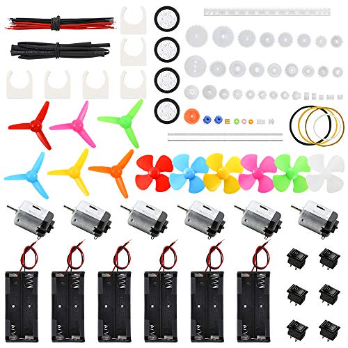 Sntieecr 6 Set DC Motors Kit, Mini Electric Motor 3V 15000RPM - style: 6 Set DC Motors Kit