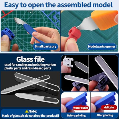 75Pcs Modeler Basic Tools Craft Set, Hobby Modeling Tools for Gundam Model Car Airplane Repairing & Fixing