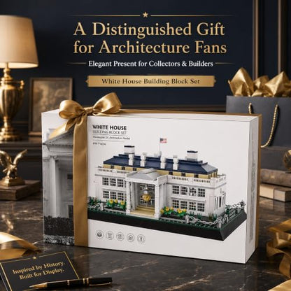 White House Architecture Building Blocks Set 894 PCS Washington D.C. Landmark Model Kit for Adults Teens United States Capitol Souvenir Gift Educational Construction Toy for Home Office Decor - style: White House