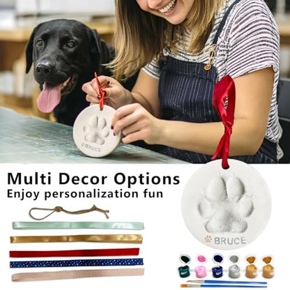 MYPAWLETS Dog or Cat Pawprints Keepsake Kit,Make 2 Clay Paw Print Ornaments,Soft & Non-Toxic Clay,Pet Paw Prints Impression Kit,Dogs Christmas Tree Ornament,Gift for Pet Lovers