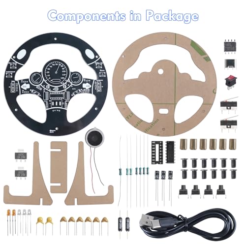 MIOYOOW DIY Car Steering Wheel Soldering Practice Kit with Sound & Lights