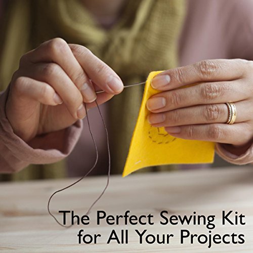 CraftLab Sewing Kits Best Mini Travel Sewing Kit - Portable Emergency Set with Needles, Thread, Scissors + Ebook