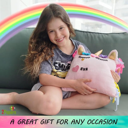 DIY No Sew Unicorn Pillow Kit Plush Toy Arts and Crafts for Girls Age 4-12 - style: UNICORN PILLOW (square)