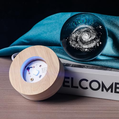3D Galaxy 60mm Crystal Ball Astronomy Universe Gifts 3D Galaxy Crystal Globe Science Space Themed Physics Gifts Night Light lamp for Kids Men Him Dad Science Teacher - style: 3D Galaxy