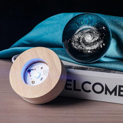 3D Galaxy 60mm Crystal Ball Astronomy Universe Gifts 3D Galaxy Crystal Globe Science Space Themed Physics Gifts Night Light lamp for Kids Men Him Dad Science Teacher - style: 3D Galaxy