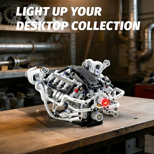 V8 Engine Model Kit, Mini V8 Engine Kit that Runs for Kids Adults (770PCS） - size: Small
