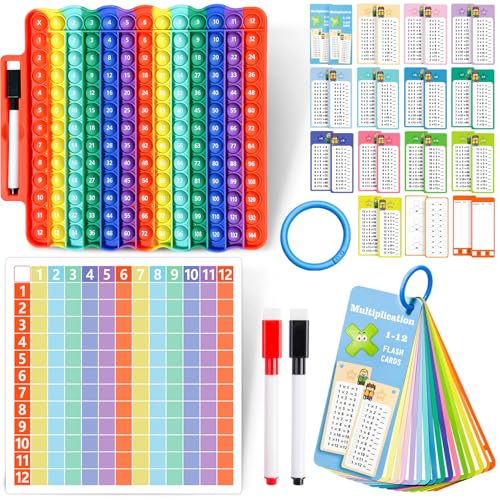 Multiplication Flash Cards + Math Board - color: C+p