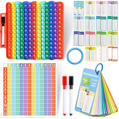 Multiplication Flash Cards + Math Board - color: C+p