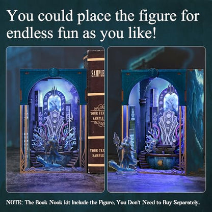 CCCDF Throne of Aqua Book Nook Kit, DIY 3D Wooden Puzzle with LED - color: Throne of Aqua