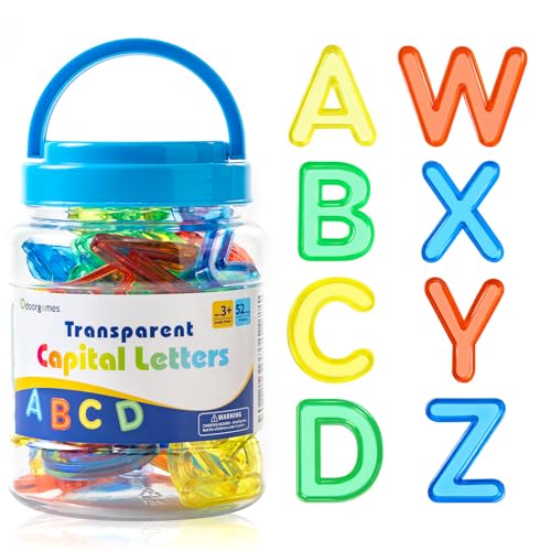 52 Pcs Translucent Capital Letters - Light Table Toys - style: Capital Letters
