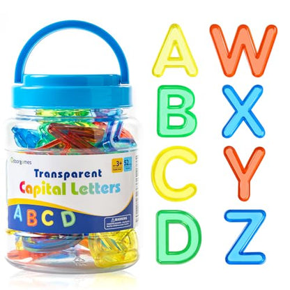 52 Pcs Translucent Capital Letters - Light Table Toys - style: Capital Letters