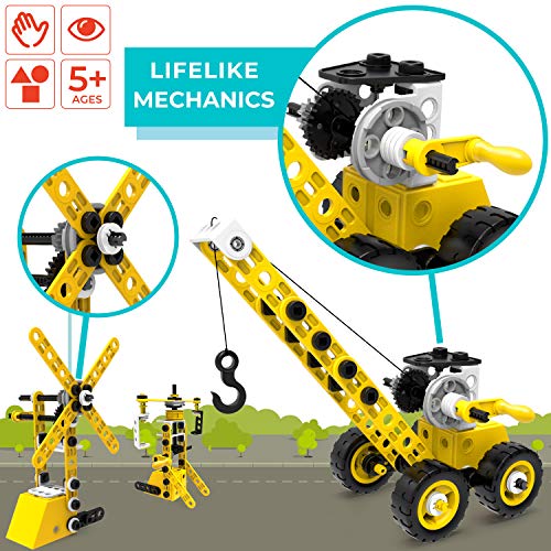 Mobius STEM Building Toy Set, 100 Pieces, 8-in-1 DIY Kit, Ages 5+ - color: Yellow & Black - 8-in-1 - 100 Pcs
