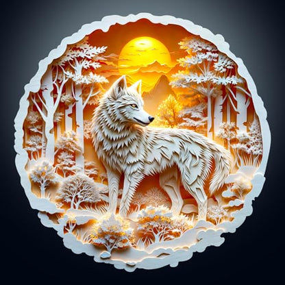 Wooden Puzzles for Adults, Woodne 8.5 * 8.4in 100pcs Wolf Puzzles - color: 3d Wolf-2, size: Small