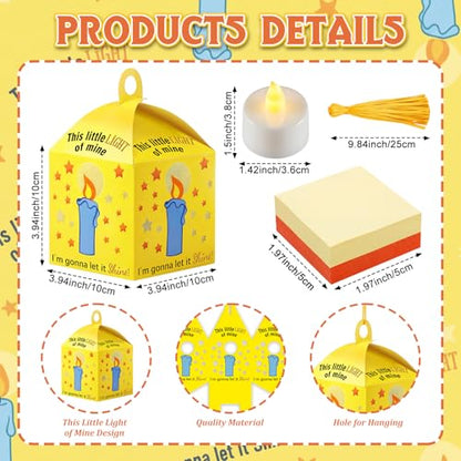 Simgoing 24 Sets Religious Candle Lantern Kit Sunday School Crafts - style: Light of Mine