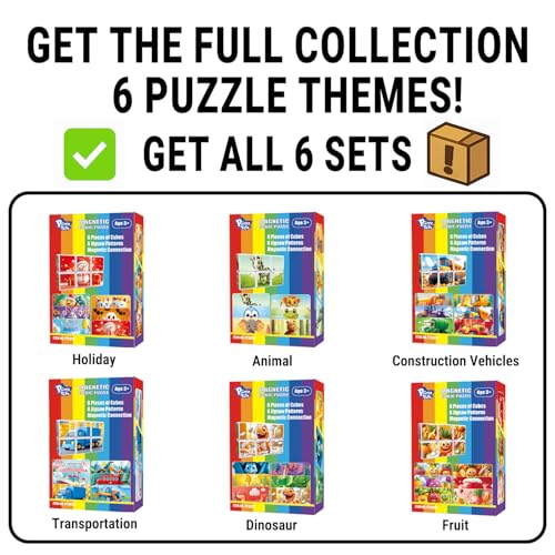 Pairez Toys Magnetic Blocks for Kids, 6 Theme Puzzle Cube Sets - color: All 6 Sets