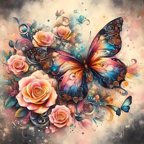 Butterfly Diamond Art Kits for Adults, Diamond Painting Kit 14x14 Inch - color: Style 40