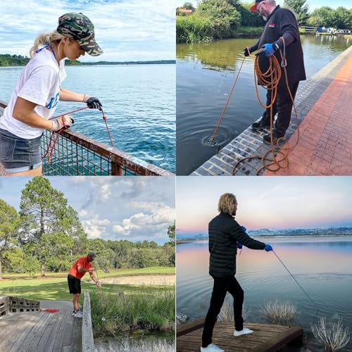 MUTUACTOR Magnet Fishing Kit,Φ2.36''Heavy Duty Neodymium N52 Magnet with 20m(64 Foot) Durable Rope,500lbs Pulling Force Permanent Strong Rare Earth Magnets for Lifting Objects Hunting Lost Treasures - style: 500lb Magnet--Φ 2.36"
