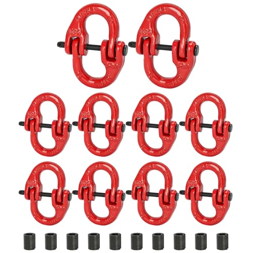 G80 Safety Chain Connector Link, 3/8" Hammerlock Coupling Link - size: 3/8" (10 Pack)