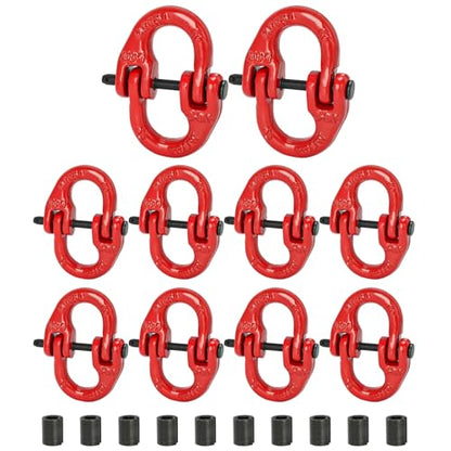 G80 Safety Chain Connector Link, 3/8" Hammerlock Coupling Link - size: 3/8" (10 Pack)