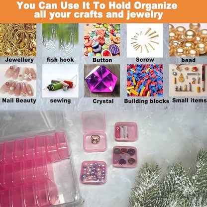 31-Piece Pink Inner Box Organizer for Jewelry Making - color: Pink