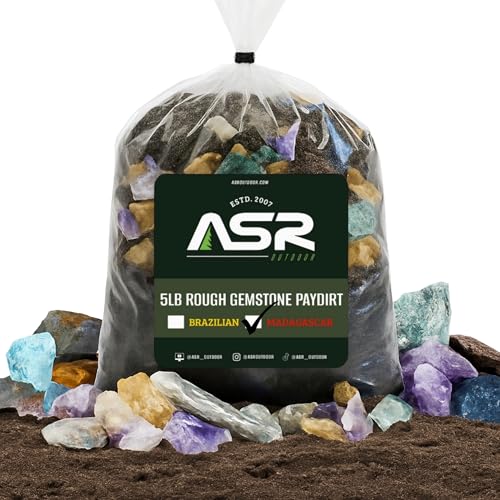 ASR Outdoor 14pc Gemstone Paydirt Rocks and Minerals Collection of 5lb Madagascar Genuine Rough Gems - style: 14pc Madagascar Kit