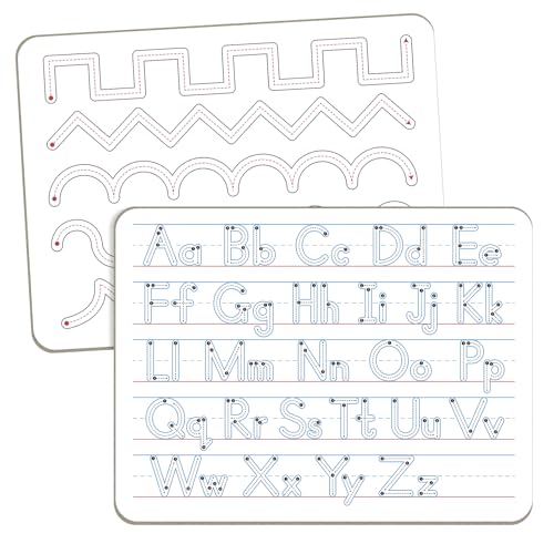 Handwriting Practice Dry Erase Board – ABC Alphabet Tracing for Kids Ages 3-5 | Small Whiteboard for Pre-K, Toddler, Preschool, Kindergarten Learning Activities and Homeschool Supplies “9" x 12" - style: Alphabet