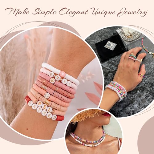 Lynnmos Clay Beads Bracelet Making Kit - 15000 Pcs, 6mm Heishi Disc Beads - DIY Jewelry Making Kit with 2 Boxes, Charms, and Gift Pack for Creative Designs and Crafting Fun - color: Multicolor Deluxe