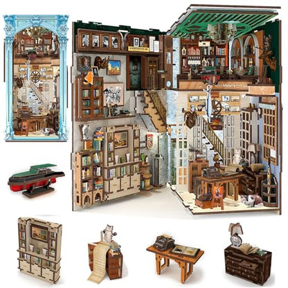 MiniCity Hemingway House DIY Book Nook Kit, Miniature House Puzzle with LED - color: Hemingway House