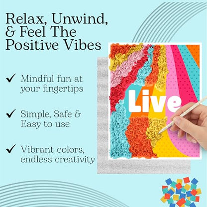 Unwynd Poke Art Positive Vibes Flower Bouquet Kit for Adults, Women & Teens - style: Positive Vibes