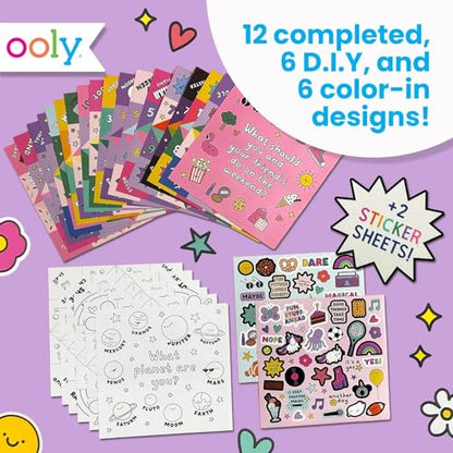 Ooly DIY Origami Fortune Teller Kit, Cootie Catcher, 24 Designs & Stickers - color: Fortune Tellers Kit