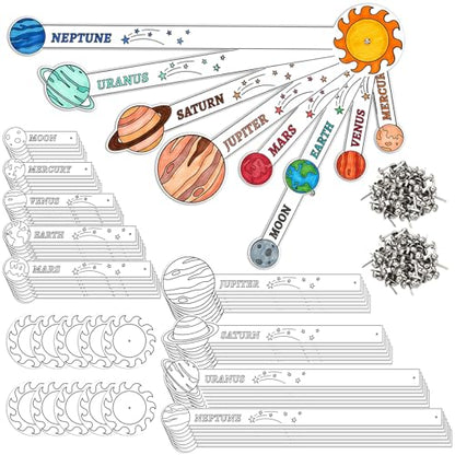 Glenmal 36 Set Solar System Model Kit Kids DIY Space Art Crafts, Blank - color: Multicolor