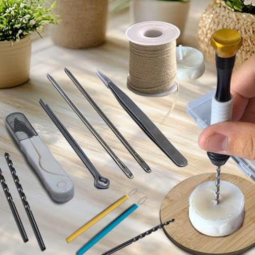 Candle Making Tools for Punching Holes and Inserting Wicks, Candle Making Kit for Adult Beginners Including Wick Needle with Hook and Large Eye, Perfect to Silicone Molds with No Holes for Wicks - color: White, style: 11 PCS