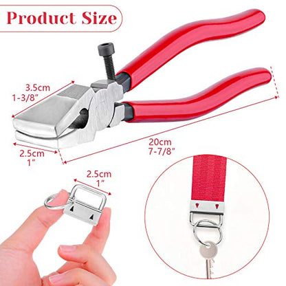 Key Fob Hardware Set, Shynek 50PCS Lanyard Key Fob Hardware 1 Inch with Key Fob Pliers Tool for Keychain and Wristlet Clamp Hardware Supplies - color: Silver