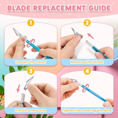 55PCS Exacto Knife Set, Craft Knife, Hobby Knives with 50PCS Blades - style: Multi-3 – 5 Knives / 50 Blades