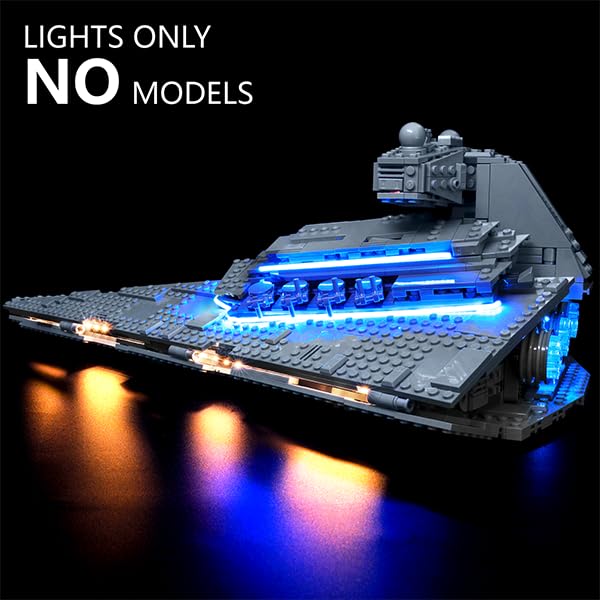 LED Lighting Kit for Lego 75394 Imperial Star Destroyer, Creative Lighting Accessories Compatible with Lego Star Wars Collector's Model (Lights Only, No Model Set)