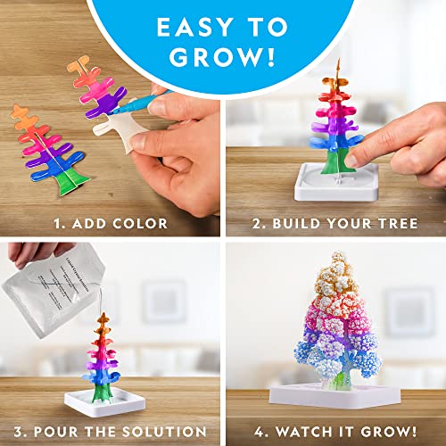 NATIONAL GEOGRAPHIC Craft Kits for Kids - Crystal Growing Kit, Grow 6 Crystal Trees in Just 6 Hours, Educational & Magic Chemistry Set – Science Kit for Kids with 10 Amazing Magic Tricks, STEM