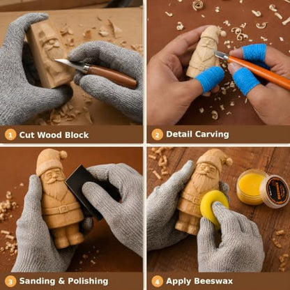 26Pcs Wood Carving Kit for Beginners, Perfect Woodworking Gifts for Men