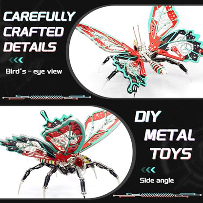 FILASLFT 3D Metal Puzzles for Adults,Mechanical Butterfly 3D Puzzles - color: D3-butterfly-red