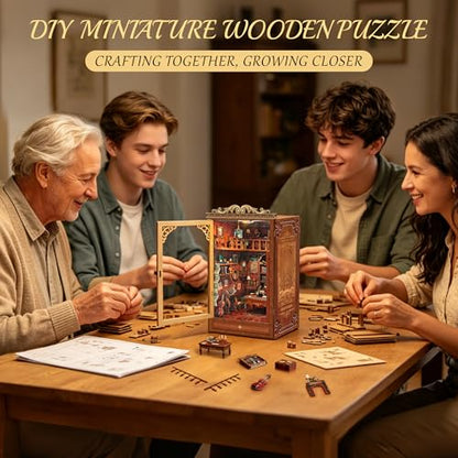 CRIOLPO Book Nook Kits for Adults DIY Miniature Dollhouse Kit for Adults - color: Time Bookstore
