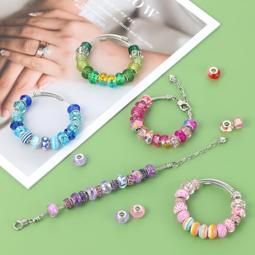 240 Pcs Large Hole Beads for Bracelets, Spacer Bead for Jewelry Making - color: 1.8 Colors