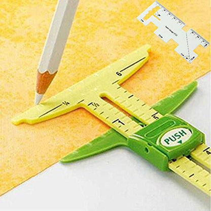 HONEYSEW 5-in-1 Sliding Gauge Measuring Sewing Tool with Free Seam Gauge Ruler - color: Style 1