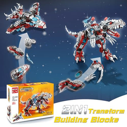 BDXEJV STEM 2 in 1 Dinosaurs Building Kits 422PCS, Compatible with Normal Dinosaurs Bricks, Toys for Kids Age 6-10 Year Old, Educational Building Sets Best Gifts for Boy 6-10
