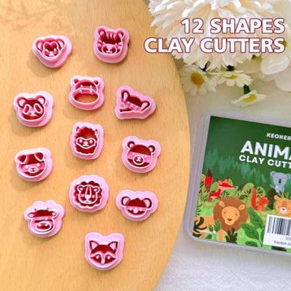 Keoker Animal Clay Cutters for Polymer Clay Jewelry, 12 Shapes Earring Cutters for Polymer Clay Making - color: Animal Studs