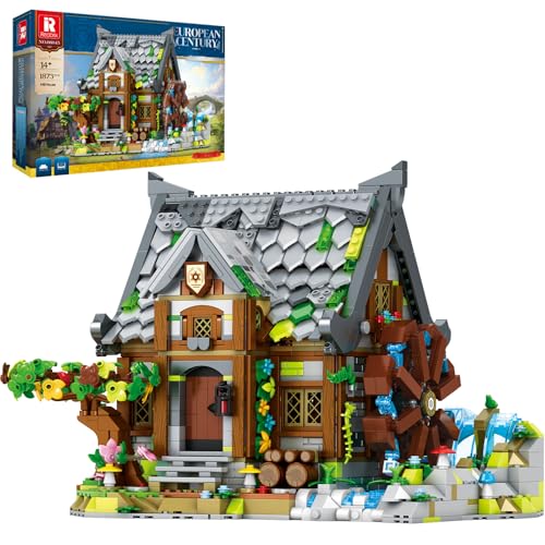 Reobrix Medieval Building Set Watermill Cabin House Model 1873PCS