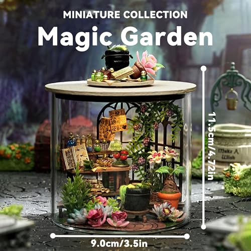Flever Dollhouse Miniature DIY House Kit Creative Room Dream Bottle Series with Furniture for Romantic Valentine's Gift (Magic Garden) - color: Magic Garden