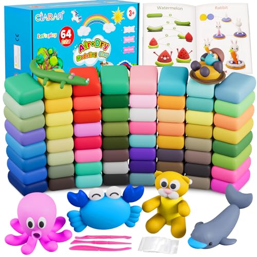 Air Dry Clay Kit for Kids – 64 Colors 15g Each, Non-Toxic Modeling Clay Set - color: 64 Colors