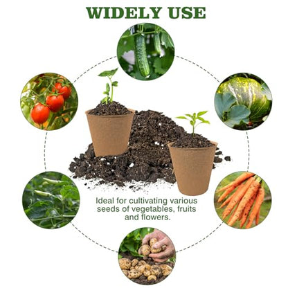 INCIKITI Biodegradable Peat Pots for Seedling - 120 Pack 3.15 inch Biodegradable Plant Seed Starters Kits with 30 Plant Labels, Garden Germination Nursery Pots for Flower Vegetable Seed Germination - size: 120 Pack